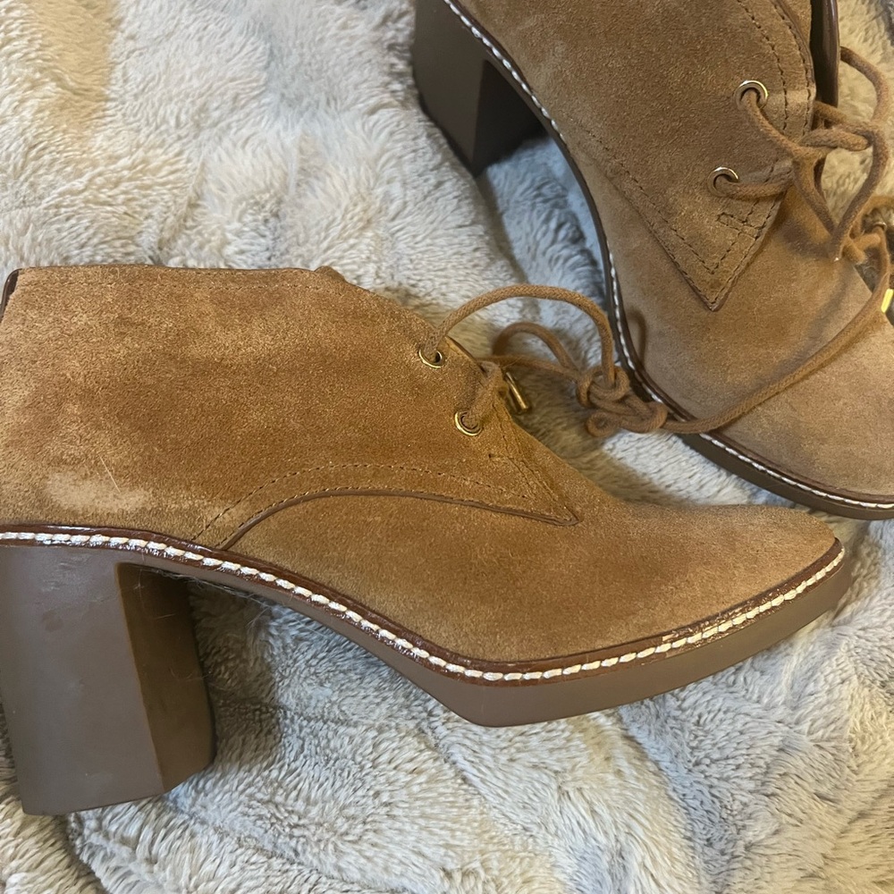 Tory Burch Brown Suede Ankle Booties